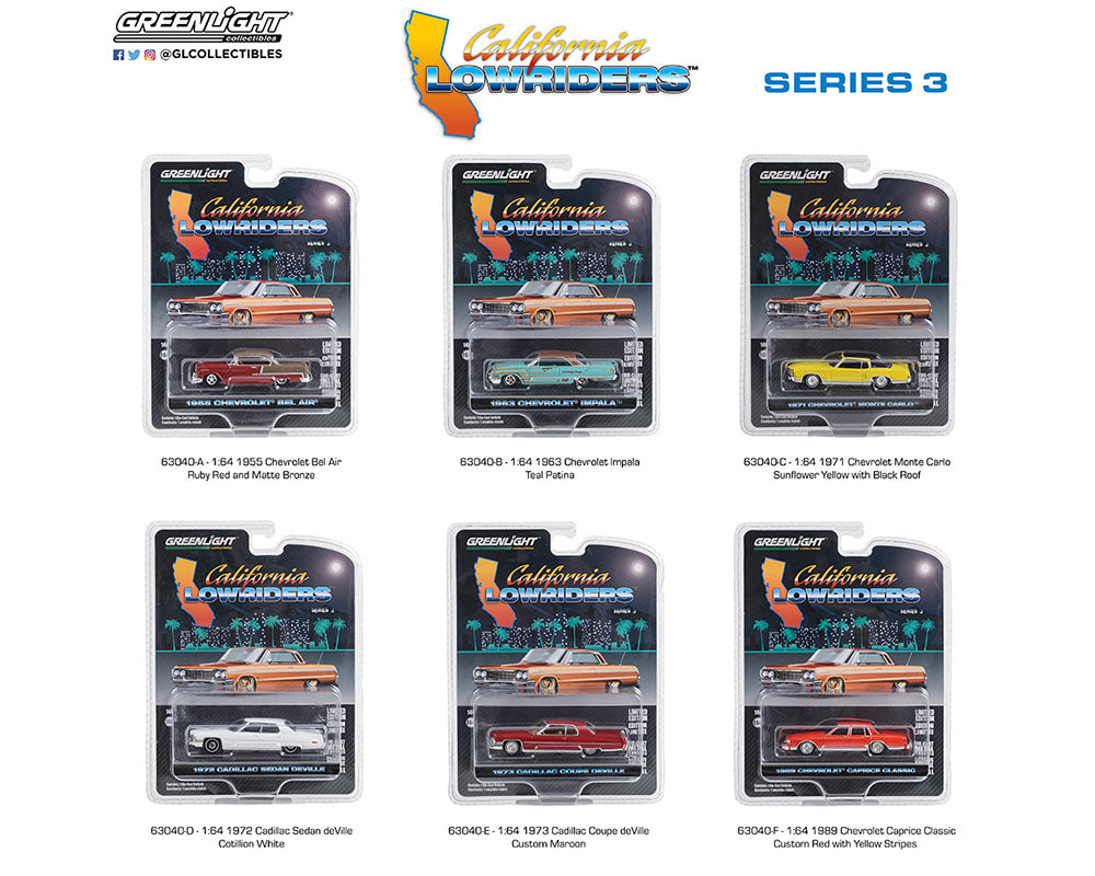GREENLIGHT - CALIFORNIA LOWRIDERS SERIES 3 (6 PC. SET)
