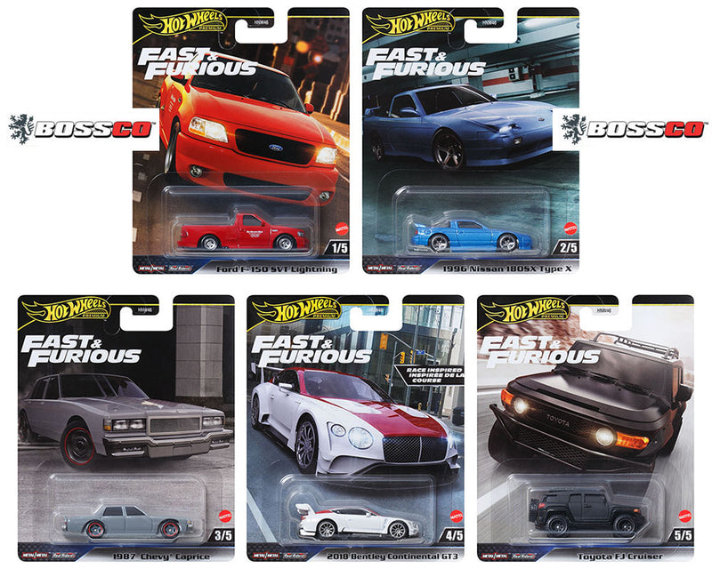 HOT WHEELS - FAST & FURIOUS 2024 "H" CASE (SET of 5)