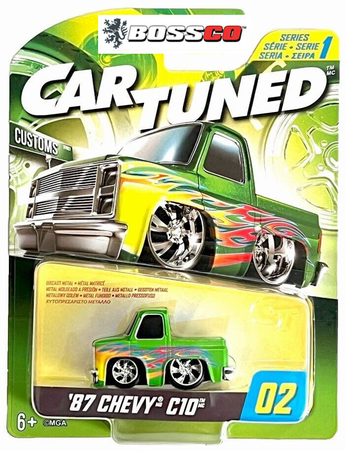 MGA 1/64 CAR TUNED SERIES '87 CHEVY C10 #02 HOBBY SERIES 1 "GREEN"