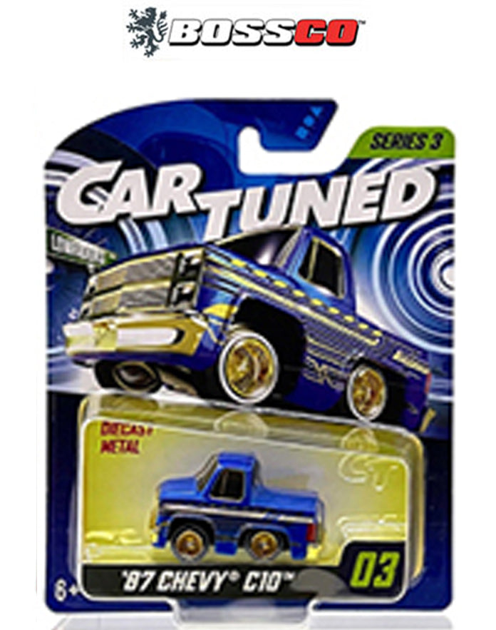 MGA 1/64 CAR TUNED '87 CHEVY C10 LOWRIDER #03 MAINLINE SERIES 3 "BLUE"