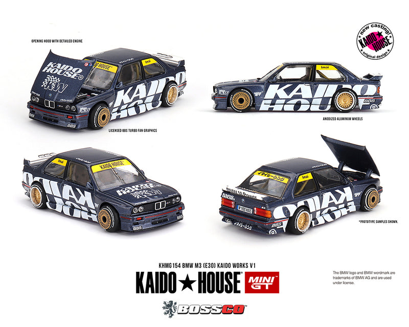 MINI GT KAIDO HOUSE BMW M3 (E30) "DARK BLUE" ***PRE ORDER