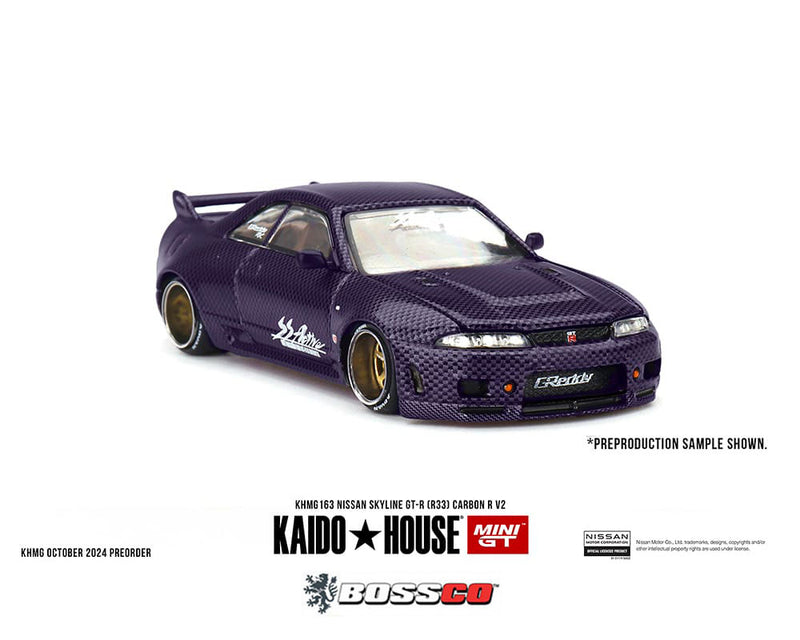 MINI GT KAIDO HOUSE NISSAN SKYLINE GT-R (R33) "PURPLE CARBON" ***PRE ORDER