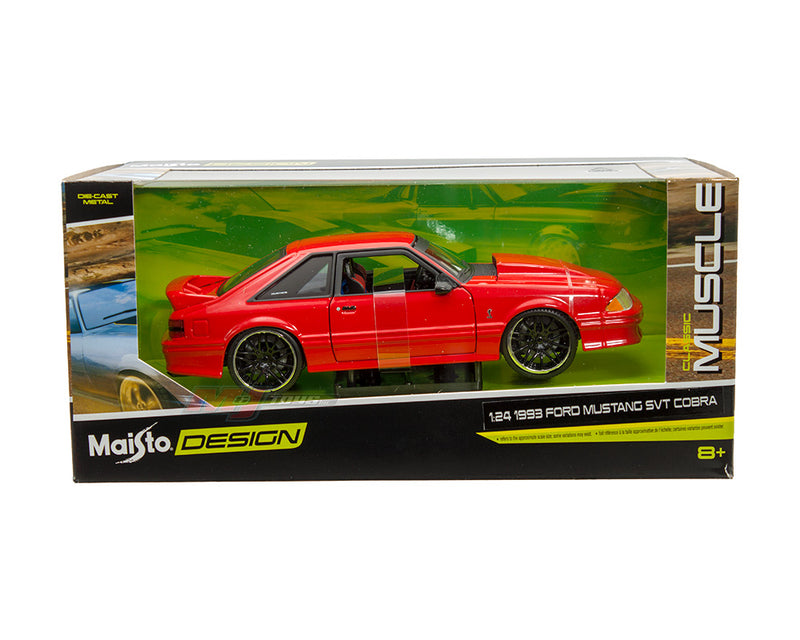 MAISTO 1/24 1993 FORD MUSTANG SVT COBRA "RED" CLASSIC MUSCLE